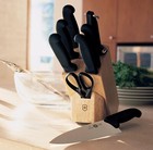 8-piece Knife Block Set Black  Stainless Steel  Switzerland