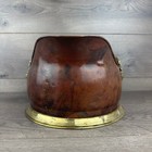 Antique Vintage 100  Copper brass Fireplace Coal Scuttle Bucket Helmet Rustic