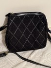 Vintage Liz Claiborne Black Suede Natural Leather Shoulder Handbag New  Unused