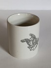 Cowboy Western Theme Horse Rider Coffee Mug Cup White gray Vintage  