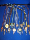 Vtg Lot Of 12 Bolo Ties metal stone western southwestern cowboy Eagle Shell Fish
