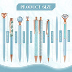 9 Pcs Ballpoint Pens Set Metal Crystal Diamond Glitter Pens For Journaling Black