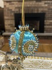 Vintage Leewards Handmade Christmas  Beaded Ornaments Lot Of 3