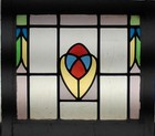 Pretty Decorative Old English Leaded Stained Glass Window 20 1 2 x 18 1 4 