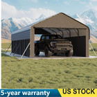 12x24 Ft Enclosed Car Ports  Metal Carport With Steel Frame For All-weather