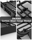 Roof Rack Cargo Basket 250lbs Capacity 51x 36x 5 In Universal Fit Luggage Holder