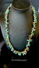 Green Turquoise Orange Spiny Oyster Nugget Sterling Silver Necklace 22    18162