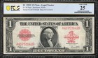 1923  1 Legal Tender Note Pcgs 25 Fr 40 Red Seal One Dollar Bill 53642