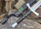 Carbon Steel Practice Sword  38-inch Dual Edge Blade  Full-tang With Scabbard