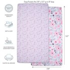 Bedtime Originals Floral Pink gray 2-pack Fitted Crib toddler Sheet Set- Flower