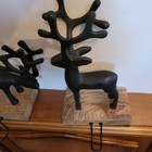 Metal Reindeer Stocking Holders Hangers Wood Base Khol s Set Of 2