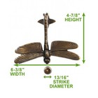 Renovators Supply Antique Brass Dragonfly Design Front Door Knocker Vintage Sty