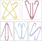 Steel Safety Pins Blanket Pins 4 Inch Extra Large  5 Colors 10 Pieces
