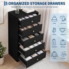 Bedroom Storage Dresser With 5 Drawers Cabinet Chest Of Drawers Wood Furniture