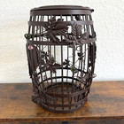 Epic Metal Rustic Wine Barrel Cork Cage Holder Hinged Door Collectors Home Decor