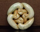 Ancient Chinese Mythical 4-dragon Hand-carved Jadeite Jade Amulets Pendant76