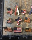 Vintage Lot Of 20 Usa American Flag Patriotic Red White Blue Lapel Hat Pins