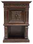 Antique Cabinet  Fall-front  Italian Renaiss  Revival   Carved  Walnut  E  1900s