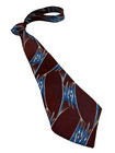 Cutter Cravat Vintage 1930s Tie Men s Neck Ties Neckties Brown Brocade 48x4 1