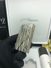 S t  Dupont Geometric Lines Silver Lighter Gift Set Without Methane