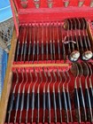 Thai Brass With Rosewood Handles Service For 12  With Serving Pieces  extra