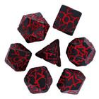        black red Crackle Dice Set   Rpg Dnd Dungeons Dragons Ad d Pathfinder D20