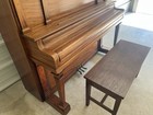 Vintage Kingsbury Upright Piano     Chicago Made     Beautiful Carved Cabinet