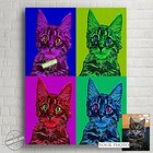 Pet Gifts  Custom Cat Portraits  Personalized Canvas Print Warhol Style Pop Art 