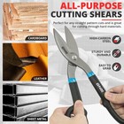 Heavy Duty Carbon Steel Straight Cut Tin Tinman Snip Sheet Metal Shears Scissors