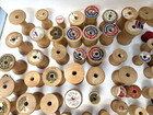 Vintage Wooden Sewing Thread Spools Crafts Lot Of 85 Collectable And Pieces Read