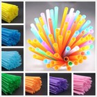 200pcs Plastic Coloured Drinking Straws Birthday Wedding Celebration Disposable