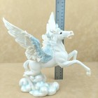 Beautiful Glossy White Horse Pegasus Mythology Fantasy Resin Sculpture Figurine