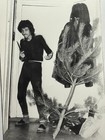 1970s Vintage Photo     Hairy Young Man With Knife By Christmas Tree Funny