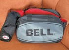 Vintage Bell Helmet Bag Black Red Padded Fleece Lined Motorcycle Carry Case