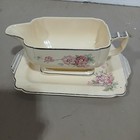  briar Rose homer Laughlin Gravy Boat   Under Plate Vintage 1930s Good Used Cond
