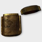 Antique Brass Match Safe Vesta Case Floral Etched Design Japanese Vintage
