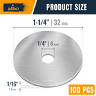 100 Pcs 1 4  X 1-1 4  304 Stainless Steel Fender Flat Washers