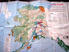 Spectacular Vintage Map Of Alaska W  Large Map   Great Color Pictures 