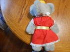 Babar Queen Celeste Elephant Plush 15  Eden Toys Inc Red Dress 1977 Vgc