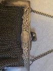 Antique German Silver Mesh Purse Metal Chain Hand Bag Art Nouveau Edwardian