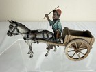 2pc Antique Austrian Cold Painted Bronze Figure Cart Lot Franz Bergman Style