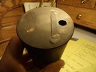Primative Tin  With Interesting Slide Cover To Close Hole  4 1 2   High 3   Dia 