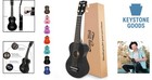 Black 21-inch Soprano Basswood Ukulele For Beginners