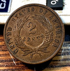 1864 Two Cent Piece Nice Original Au Chrc