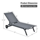 Goplus Outdoor 2pcs Lounge Chair Chaise Recliner Aluminum Fabric Adjustable Gray