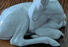 Nymphenburg Porcelain Deer Fawn Bambi All White Rare Find Signed  A  Gohring