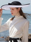 Sinamay Church Fascinators Hat For Women Ladies Big Wide Brim Hats With Feather