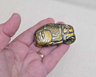 Rare Antique Japanese Brass Figural Match Safe Vesta Case - Elephant