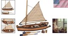 Beautifully Crafted 10  Wooden Sailboat Model - Perfect Nautical Tabletop Decor