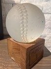 Antique Vintage Glass Dome Wood Baseball Number 1